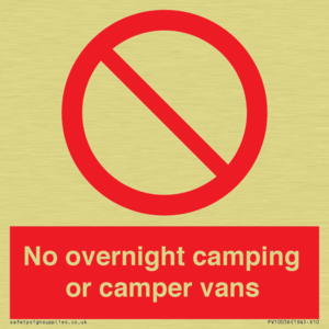 No overnight camping or camper vans